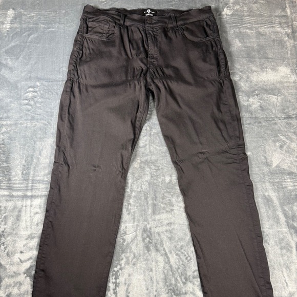 7‎ For All Mankind Paxtyn Luxe Sport Black Pants 36x34 - Picture 1 of 16